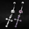 Surgical Steel Cross Dangle Navel Button Bar Belly Ring Piercing Body Jewelry
