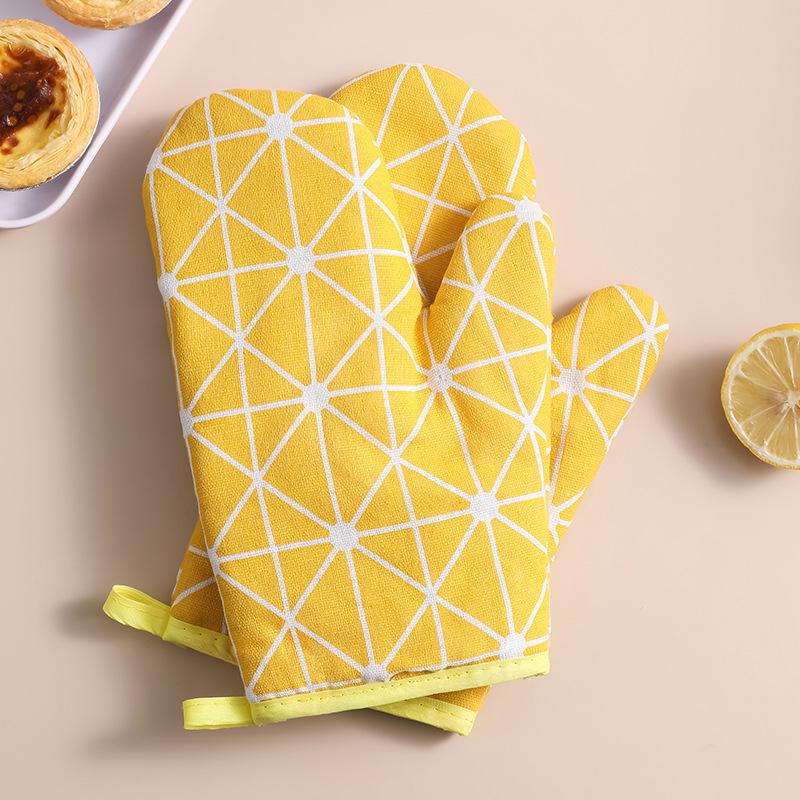 Thick Cotton Heat-Resistant Kitchen Oven Gloves