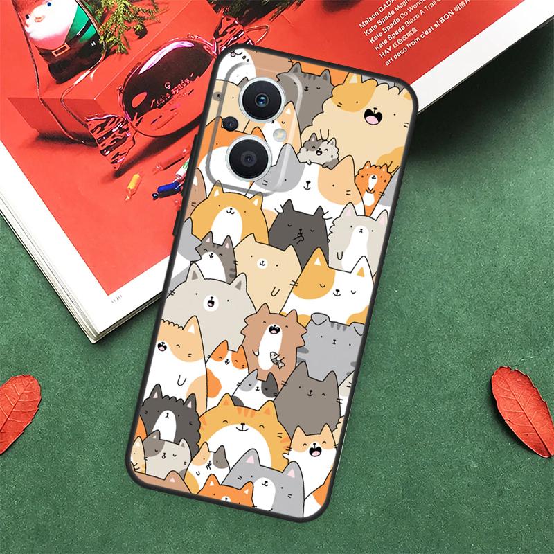 Милый Чехол-Котик Каваи для OPPO Reno 5Z 4Z 2Z 8T 4 5 6 8 7 Lite 10 Pro OPPO Find X6 Pro X2 X3 X5 Lite Чехол
