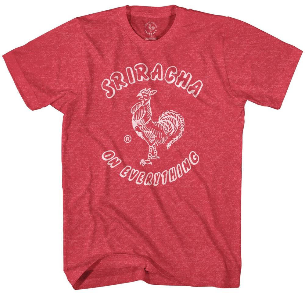Sriracha On Everything Logo Men's Red Heather T-Shirt New