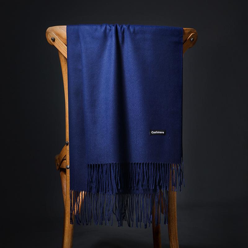 Spring And Autumn Winter New Scarf Women'S Tassel Imitation Cashmere Versatile Solid Color Scarf Dual Purpose Student Long Style Thickened