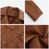 Long Leather Jacket Spring and Autumn Long-sleeved Leather Trench Coat Fashion Female Lapel Single-breasted Jacket