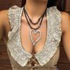 Милое и стильное преувеличенное ожерелье «большая любовь» с металлическим бархатным воротником для женщин, универсальное