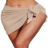 Summer Women's Short Saree Seaside Vacation Beach Party Bikini Cover-ups Solid Color Chiffon Breathable Wrap Mini Skirt