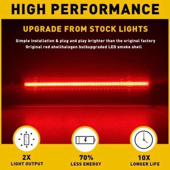 Fits 1998-2002 Pontiac Firebird Red LED Side Marker Lights Smoked Front Car Side