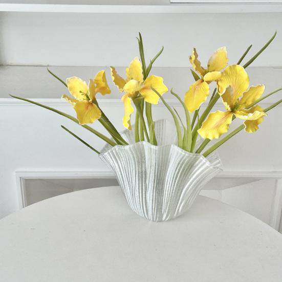 26" Artificial Iris Flower Flower Bouquet with Real Touch Fake Long Stem