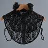 Women Embroidery Lace Floral Fake Collar Half Shirt Stand Detachable Lapel Collar Decoration Blouse Tops Ruffles False Collar
