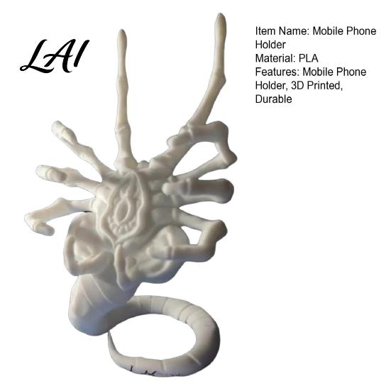 Trendy Desktop Decoration Alien Facehugger Phone Stand Unique 3D Printed Cell Holder Creative Gift for Gamers Sturdy PLA Decorative Smartphone Mount