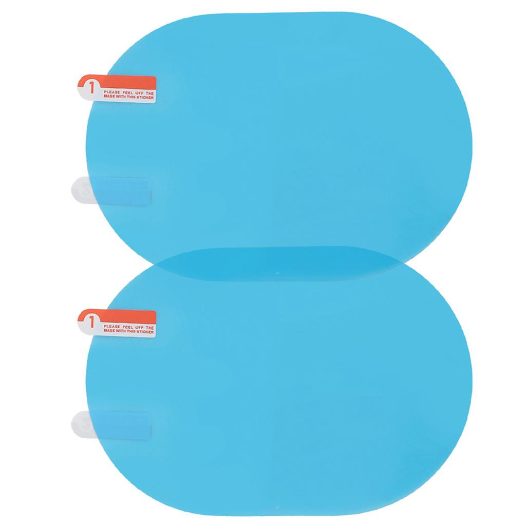 Car Rearview Mirror Rain Protective Film Anti Fog Rainproof Sticker 100x145mm Oval Blue