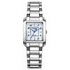 Водонепроницаемые серебряные часы SQUARE Collection White Pearl [Citizen] Eco-Drive EW5600-87D женские