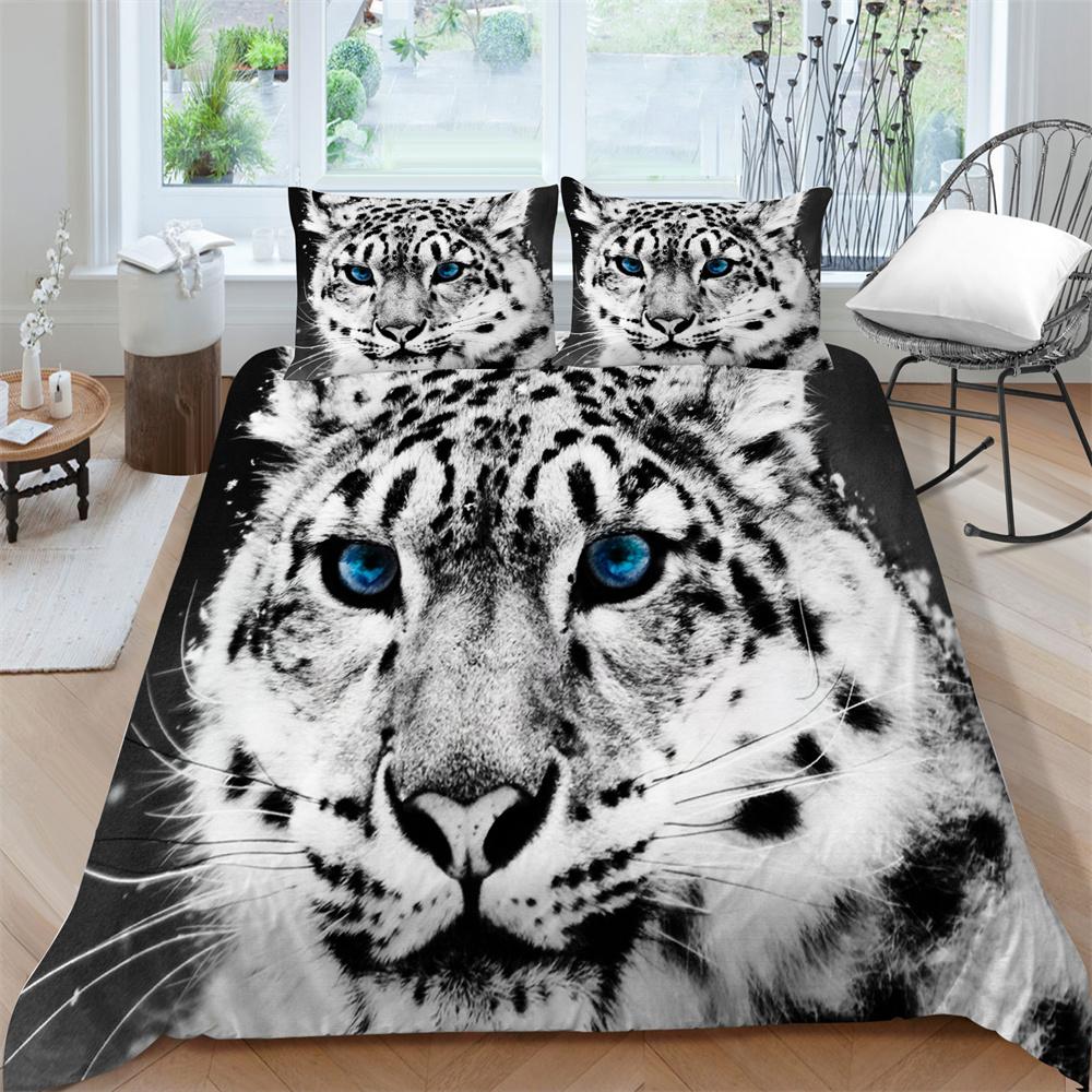 3D Tiger Printing Duvet Cover Set Luxury Bedding Cover Suit Children Teens Single Size Microfiber Comforter Cover Suit