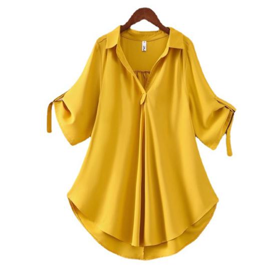 Женские топы, сплошной цвет, крутая повседневная женская свободная блузка с V-образным вырезом для покупок