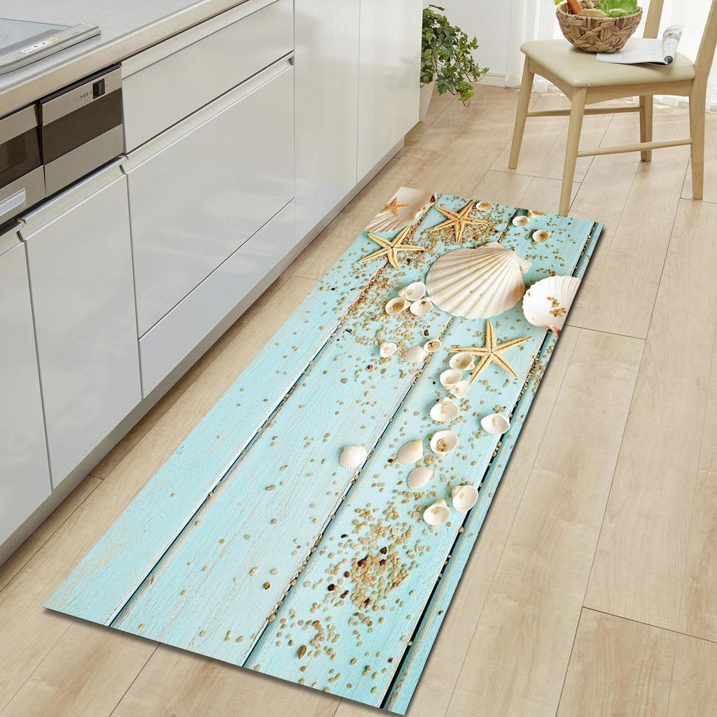 1Pcs Beach Soft Stones Pattern Floor Mat Modern Kitchen Polyester Rug Non-Slip Colorful Indoor Carpet, For Home Bathroom Bedroom Living Room Decor