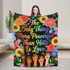 The Only Thing More Powerful Than Hate Is Love Stadium Unity Concept Blankets Coral Fleece Plush  Throw Blanket for Bed Quilt