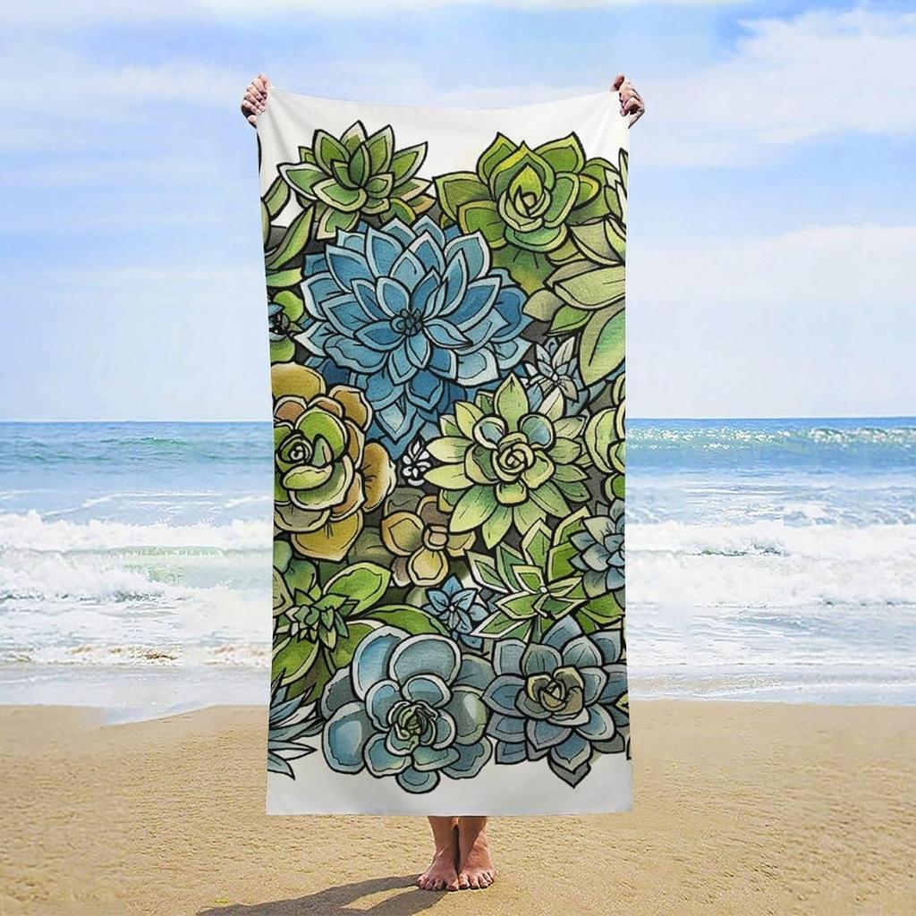 Succulents photo Beach Towel for Family stuffs friend Gifts Quick-Dry Sand free For Bath Yoga Tourism Beach Camping Swimming GYM