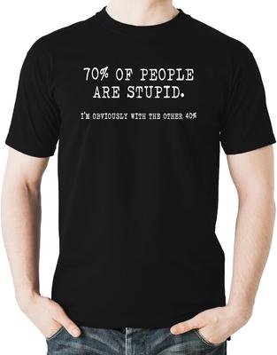 Witty Fashions 70% Людей - Смешная Шутка Юмор Взрослый Саркастический Графический Мужская Оригинальная Футболка