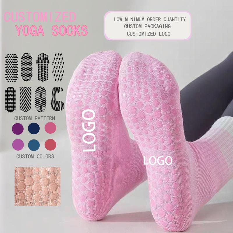 Women's Crew Children Boneless Grip Barre Trampoline Yoga Socks Custom Logo Winter Design Organic Cotton Nylon Material Knitted