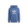 Adidas Originals Trefoil Print Logo Hoodie Long Sleeve Pullover Sweatshirt Men Tops Blue GN3460