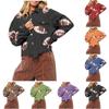 Women's Cropped Corduroy Jacket Football Sequin Patched Short Button Hem Jacket Coat