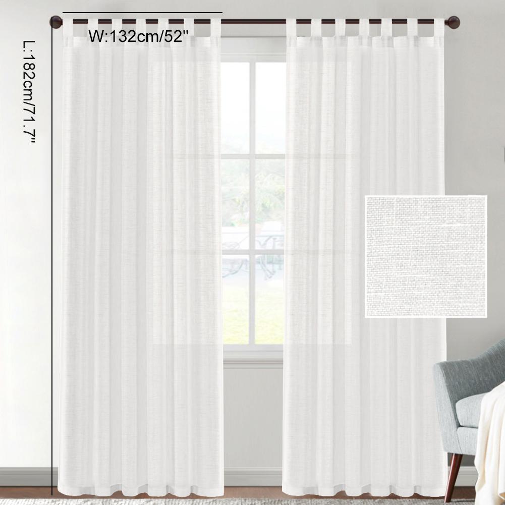 Шторы из смесовой ткани лен/лен, 2 панели, светофильтрующие, льняные полупрозрачные оконные шторы для гостиной в стиле фермерского дома, столовой, двери