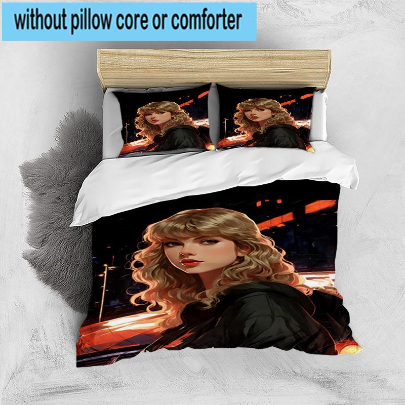 Taylor music Lover Artwork 3pcs Bedding,Including 1pc Duvet Cover And 2pcs Pillowcases Perfect for Christmas,Ideal for Bedroom, Dormitory