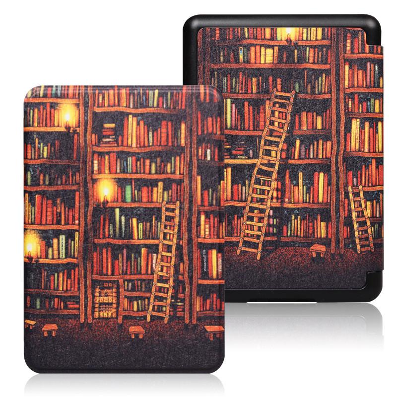 Защитный чехол для Kindle J9g29r с магнитной кожаной откидной крышкой и цветочным принтом для чтения и путешествий