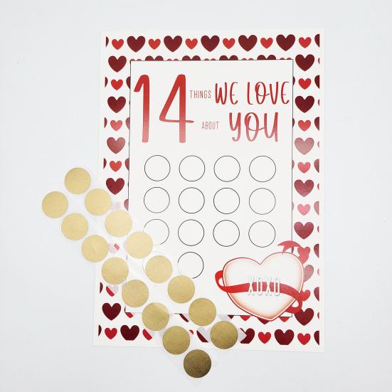 1 комплект скретч-карт «Любовь о 14 вещах, которые я тебе» ко Дню святого Валентина, скретч-карта с романтическим принтом