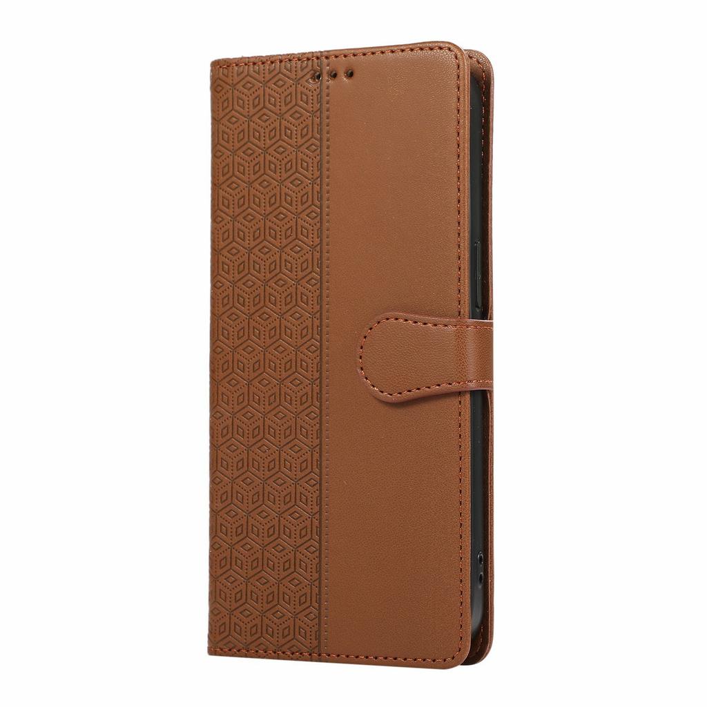 Phone Case For Honor X60 Pro 5G/X9c 5G/Magic7 Lite 5G Splicing Imprinted Rhombus Leather Cover with Wrist Strap