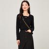Square collar pullover knitted sweater for women