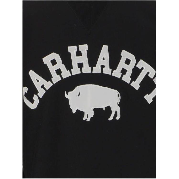 Carhartt WIP SS23 Logo Embroidered Print Sweatshirt Men sweatshirt Black I031408-0D2-XX
