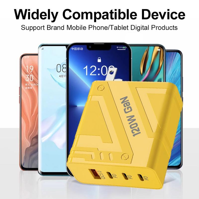 120 Вт быстрая зарядка Type-C Quick Charge3.0 PD USB зарядное устройство адаптер для iPhone 16 15 Xiaomi Samsung EU/US Plug телефон настенный адаптер