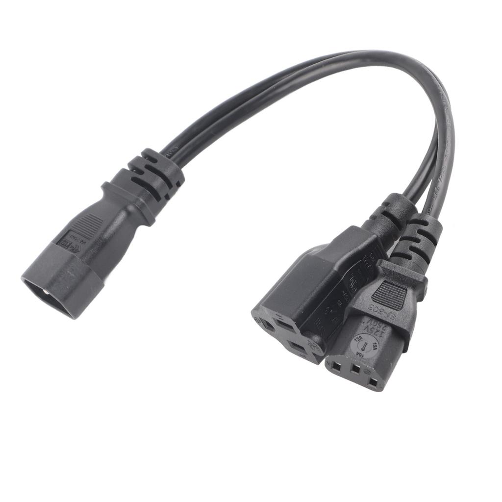 C14 Male To C13 Nema 5‑15R Female Y Splitter Power Cord 1 In 2 Out 10A 250V Waterproof Power Extension Adapter Cable