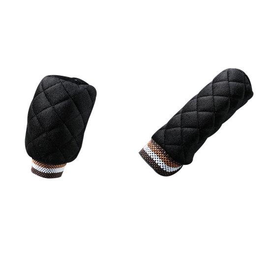 2 шт. Плюшевый чехол на ручку переключения передач для салона автомобиля, теплый чехол на ручку ручного тормоза, защита KTY