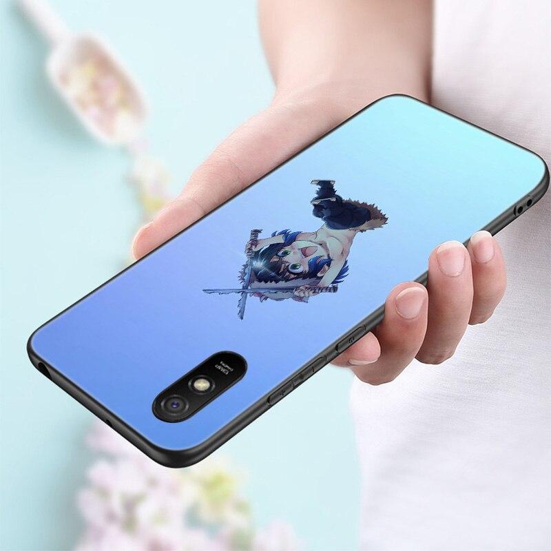Anime Demon Slayer Inosuke Silicone Phone Case For Xiaomi Redmi Note 11 10 9 8 Pro 11T 10T 10S 9S 8T 9 9A 9C 9T Black Soft Cover