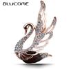 3 Colors Choose Rhinestone and Crystal Swan Brooches for Women Elegant Animal Pins Fashion Jewelry 2023