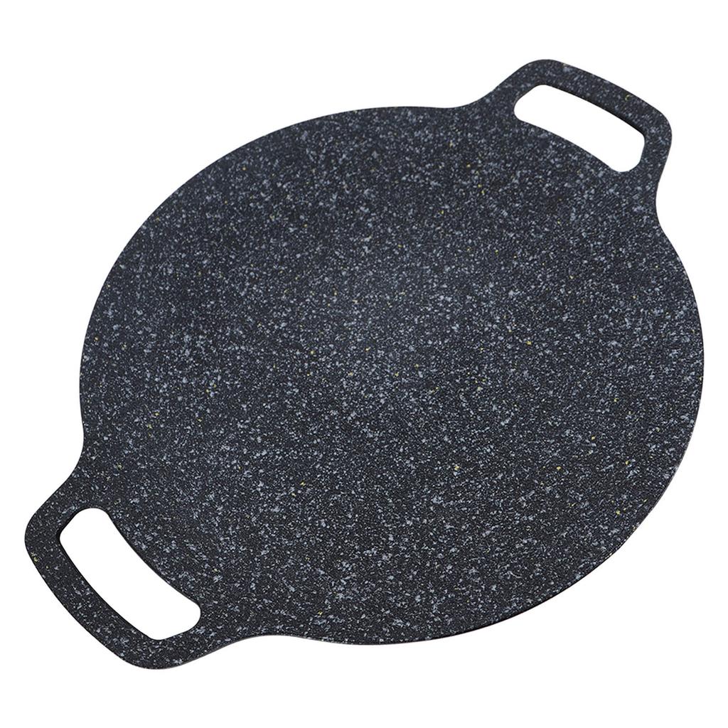 Круглая корейская сковорода для барбекю с антипригарным покрытием, алюминиевая сковорода для гриля с перчаткой против ожогов, зажим для еды 38 см