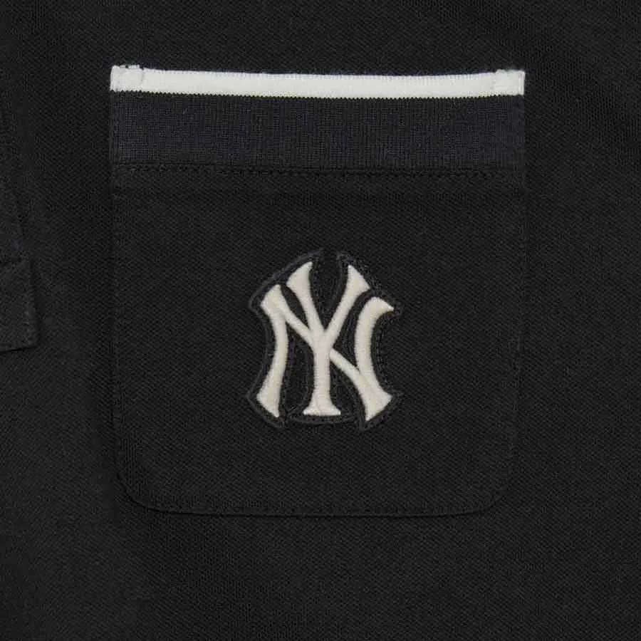 MLB Нью-Йорк Янкиз SS23 Логотип Принт Цветные Блоки Короткий Рукав Поло Унисекс Топы Черный 3LPQM0333-50BKS