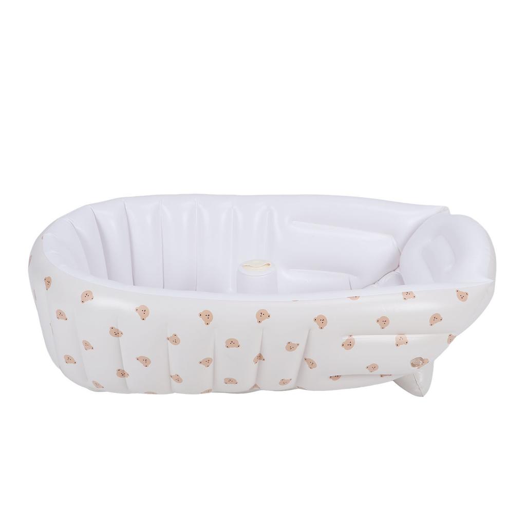 Inflatable Baby Bathtub Newborn Folding Toddler Bath Tub Portable Baby Shower Seat with Built In