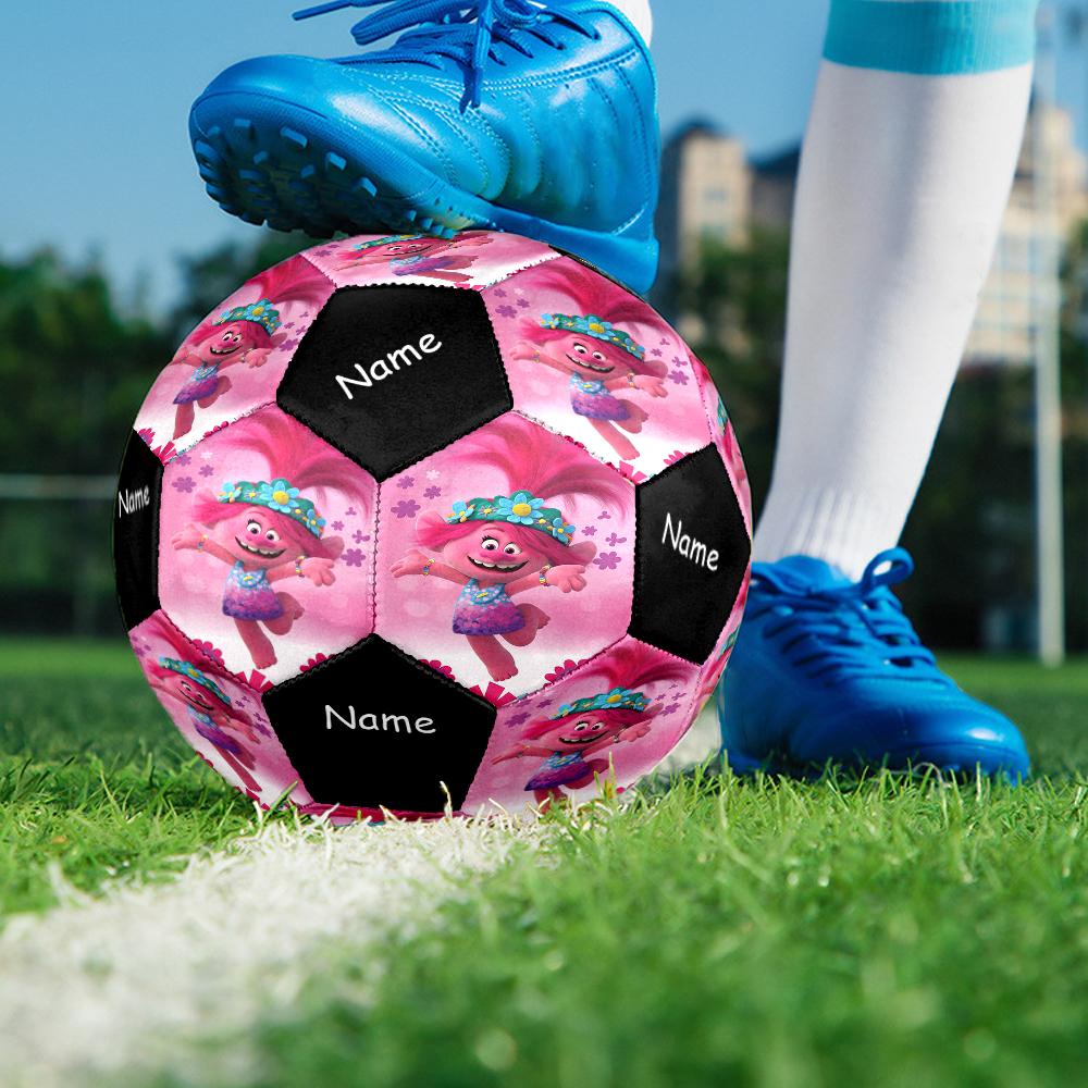Custom Name Trolls Theme Size 5 Soccer Ball, Suitable for Both Indoor and Outdoor Matches, a Gift Suitable for Everyone.