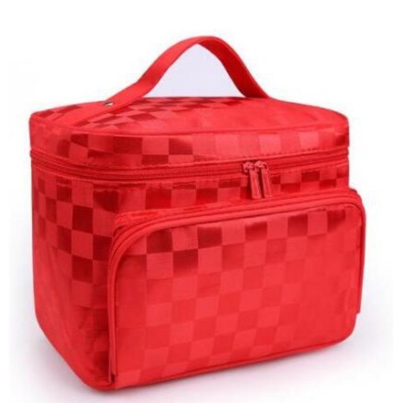 Женский органайзер с решетчатым узором, косметичка, большая дорожная косметичка