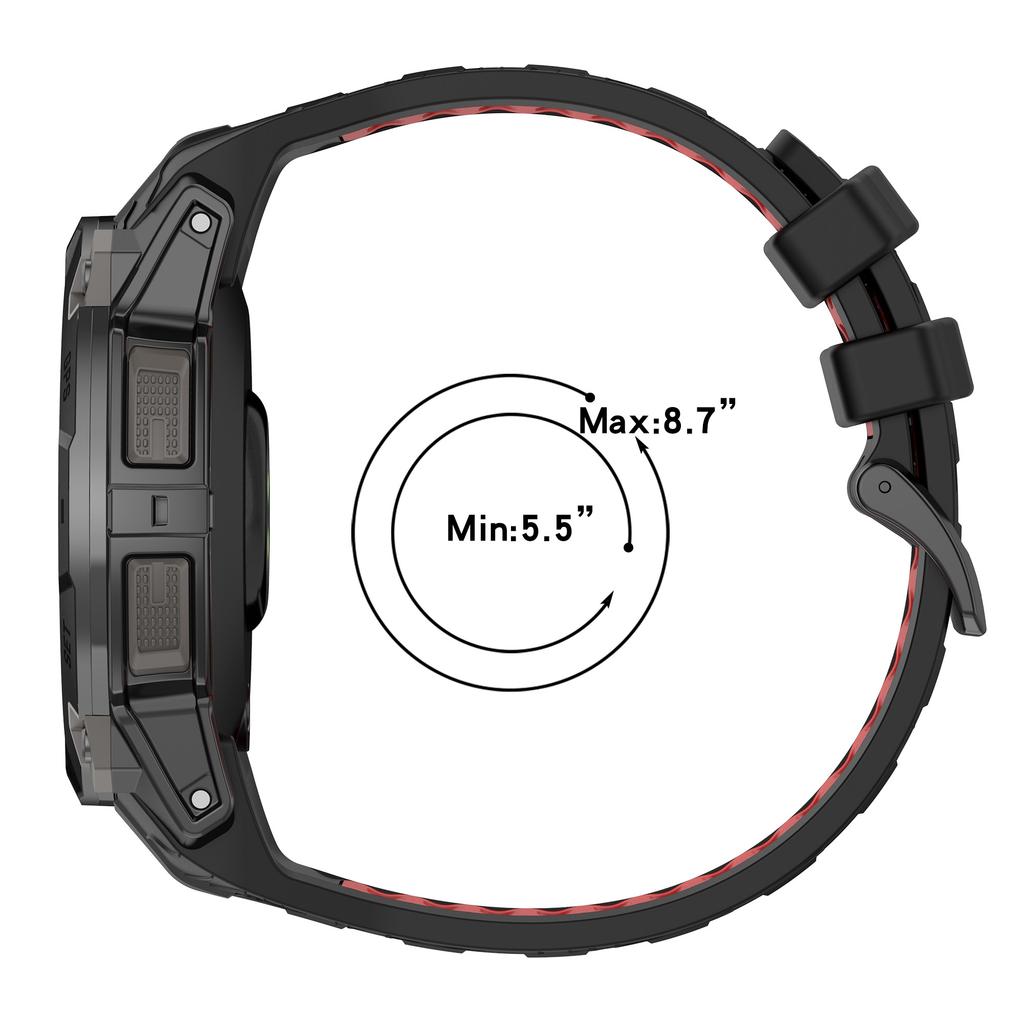 For Garmin Instinct 3 Solar 45mm/AMOLED 45mm Watch Band 22mm Dual Color Silicone Replacement Strap