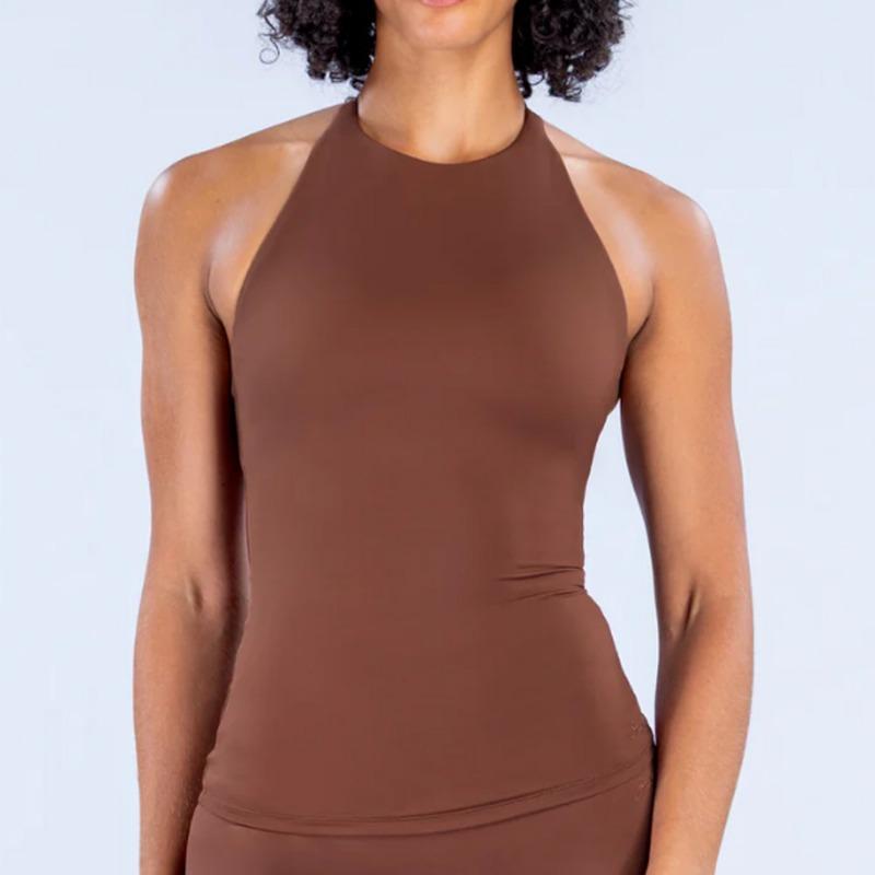 Women S Double Strap Yoga Tank Top High Neck Quick Dry Fitness Vest