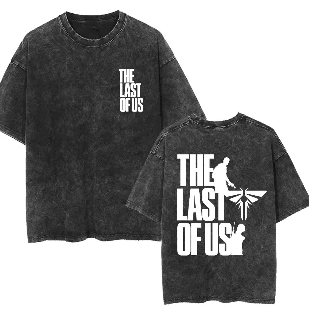 The Last of Us Элли Выстиранная Футболка Мужская Женская Ретро Харадзюку Футболки Оверсайз Повседневная Хлопковая Модная Футболка Уличная Одежда