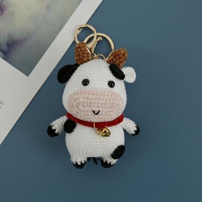 Вязаная крючком плюшевая кукла-корова, мягкие игрушки, подарки для младенцев и детей, плюшевый брелок-подвеска, подарок на день рождения для мальчиков и детей