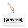 [R5084] - Metal Sign 'Welcome' White Black - 18x12 Cm