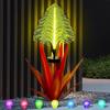 Metal Outdoor Decoration Gift Metal Agave Plants Outdoor Decor, Metal Agave Yard Art Garden Lights Solar Outdoor, 7 Color Changing Garden Yard