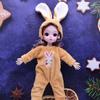 30CM Mini Movable 23Jointed Doll Girls Toy 3D Big Eyes BJD Princess Full Outfits Dresses  Collection Childrens Doll Gift