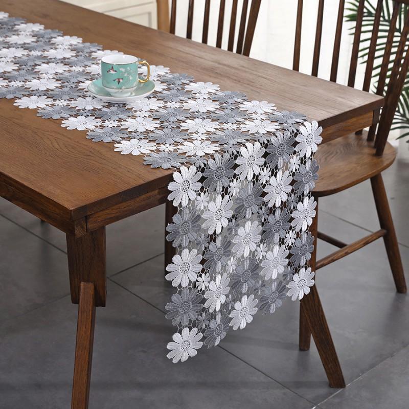European Hollow Embroidered Table Runner Home Decor Tablecloth Nightstand Coffee