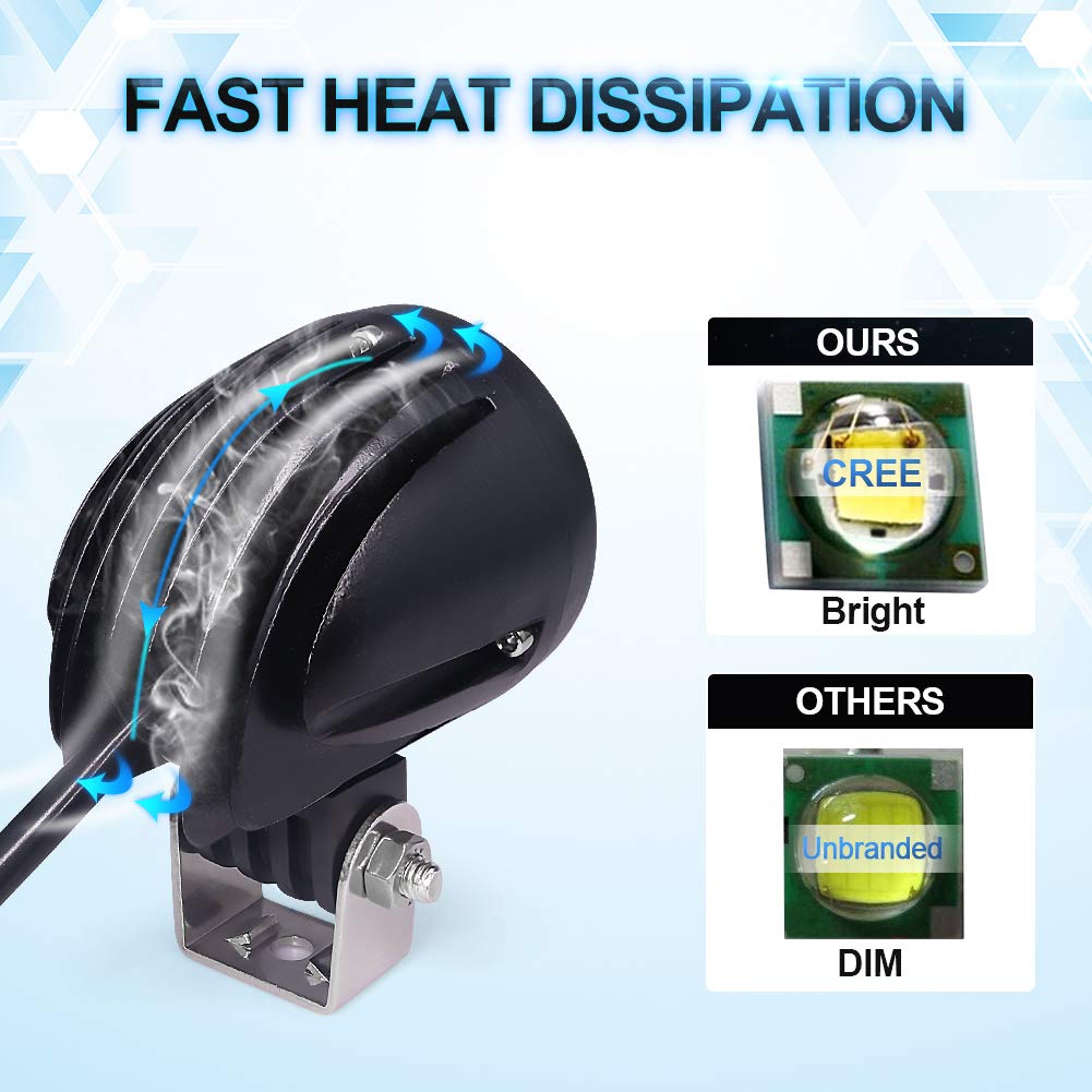 X-STYLE Мотоциклетная светодиодная противотуманная фара, Желтый, 10 Вт, Светодиодный рабочий свет, Тип с узким углом,