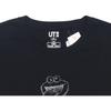 Uniqlo X Улица Сезам X Kaws Коллаборация Печатная футболка с коротким рукавом Обычная унисекс Топы Черный 416157-02